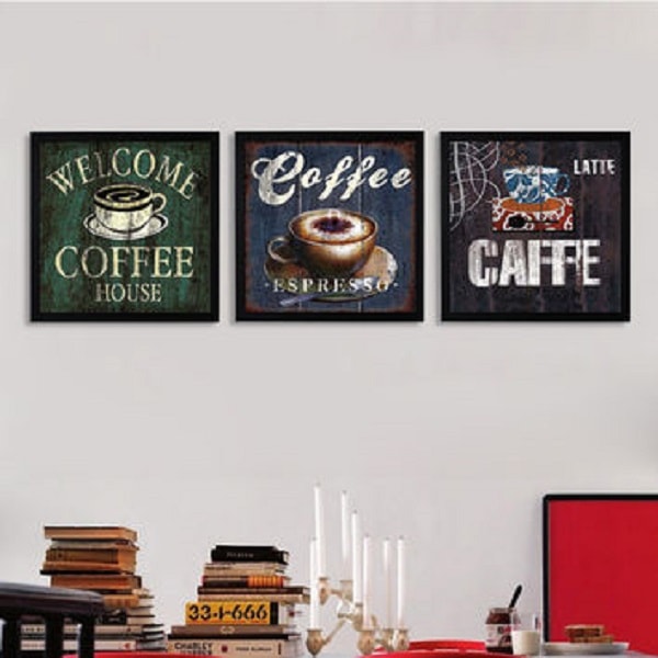 3 mẫu tranh treo tường quán café theo lối hiện đại