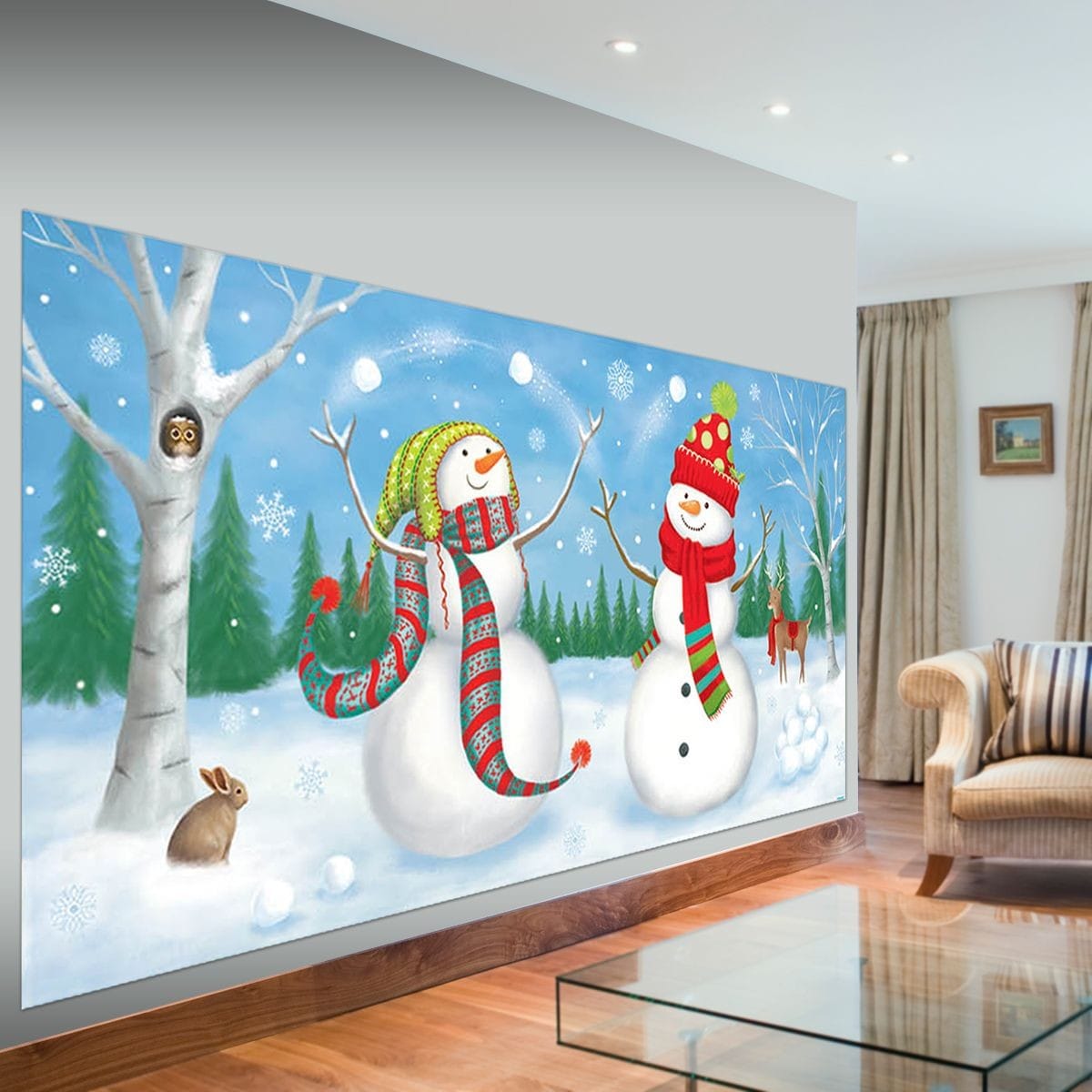 Cách cắt dán decal trang trí Noel lên tường