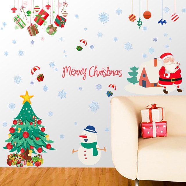 Cách cắt dán decal trang trí Noel lên tường nhà đẹp