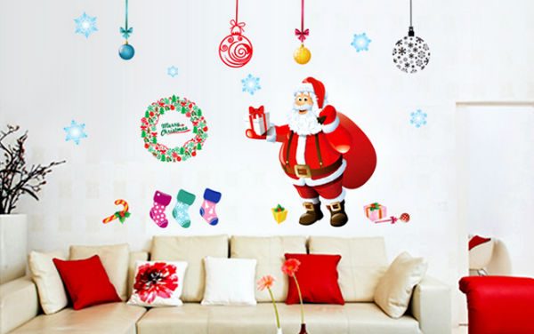 trang trí noel trên tường
