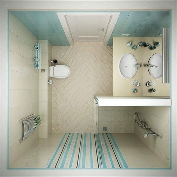 Thiết kế nội thất nhà tắm nhỏ gọn