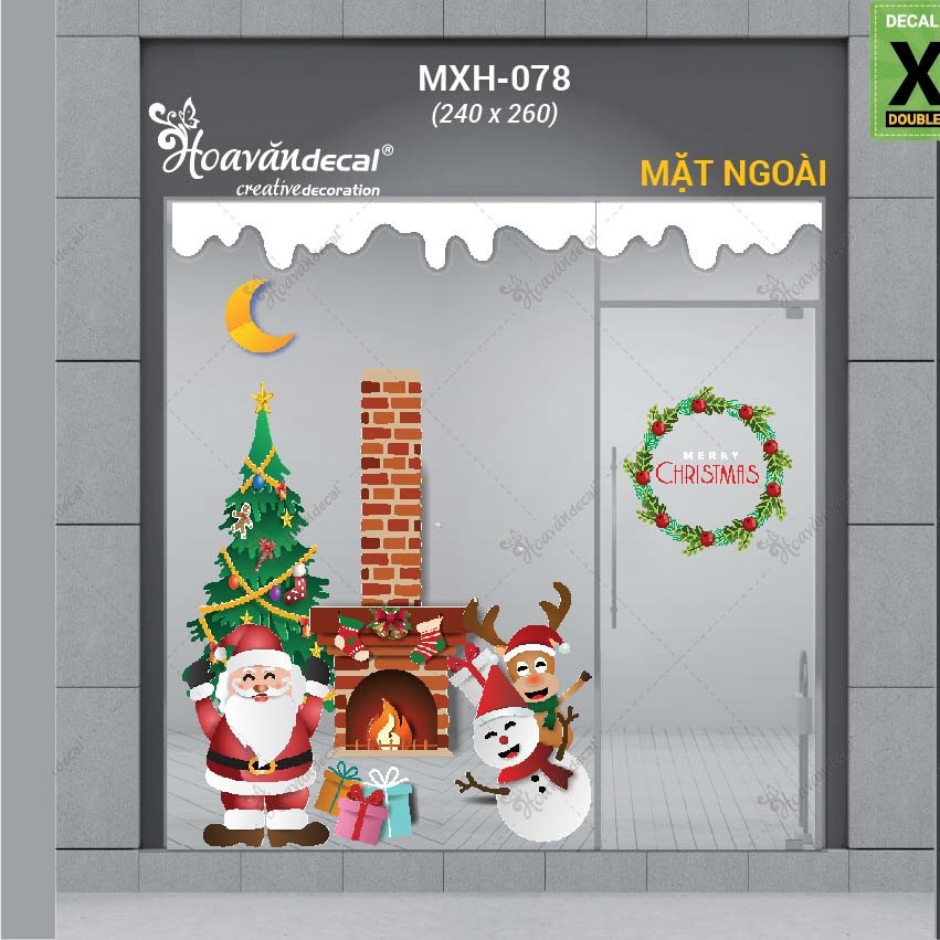 decal trang trí noel 2 mặt